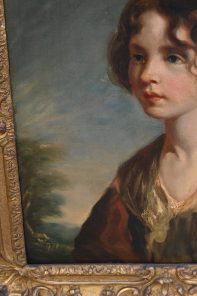 portrait de l école anglaise du XVIII dans cadre d époque