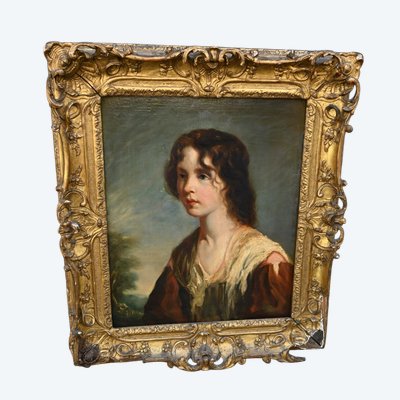 portrait de l école anglaise du XVIII dans cadre d époque
