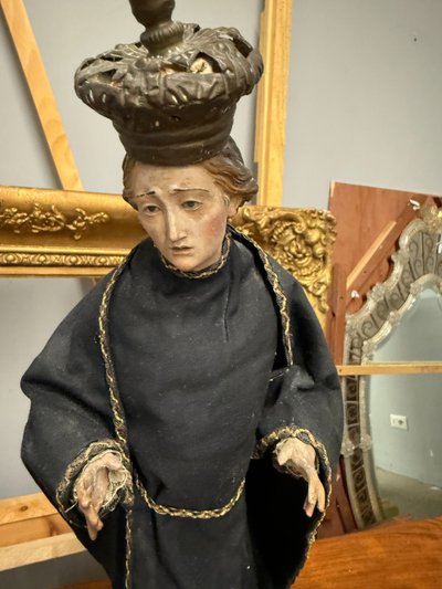 Sculpture ancienne de Sam Gabriel de Notre-Dame des Douleurs, XVIIIe siècle, 55x23x20cm