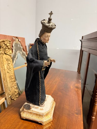 Sculpture ancienne de Sam Gabriel de Notre-Dame des Douleurs, XVIIIe siècle, 55x23x20cm