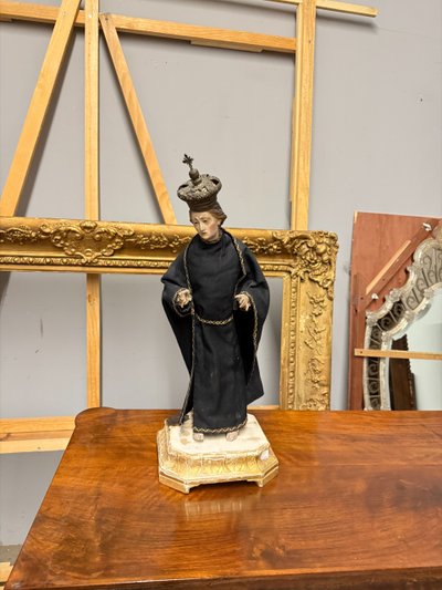 Sculpture ancienne de Sam Gabriel de Notre-Dame des Douleurs, XVIIIe siècle, 55x23x20cm