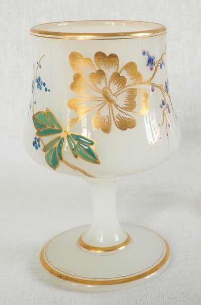 Baccarat - gilded and enameled opaline night service, Napoleon III period, circa 1860
