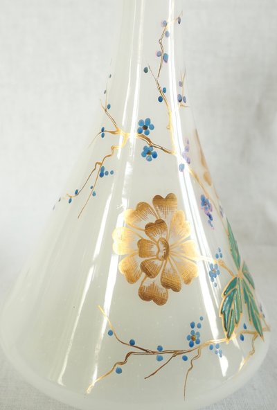 Baccarat - gilded and enameled opaline night service, Napoleon III period, circa 1860
