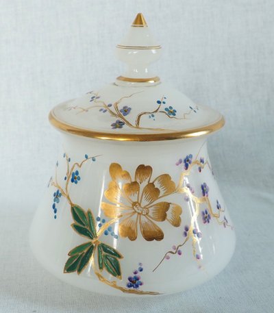 Baccarat - gilded and enameled opaline night service, Napoleon III period, circa 1860