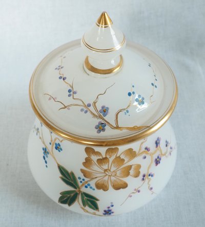 Baccarat - gilded and enameled opaline night service, Napoleon III period, circa 1860