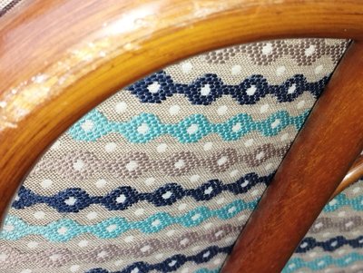 Coppia di poltrone, due, 2 poltrone vintage in rattan con seduta imbottita