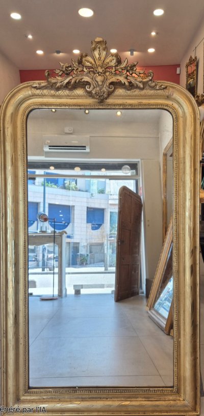Louis Philippe gilded cartouche mirror