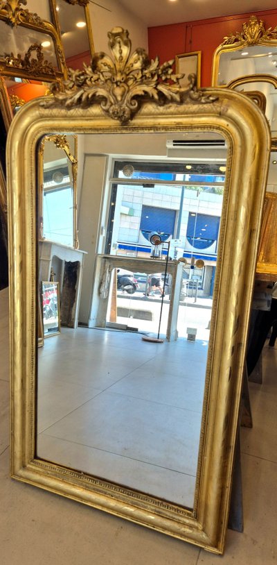 Louis Philippe gilded cartouche mirror