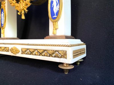 Marble and gild bronze portico clock circa 1780