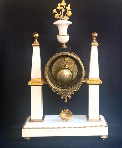 Marble and gild bronze portico clock circa 1780