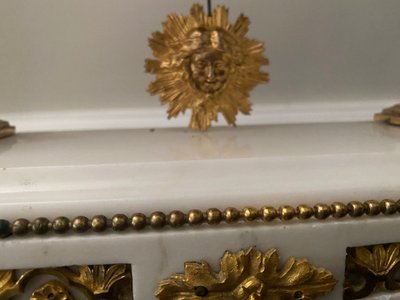 Marble and gild bronze portico clock circa 1780