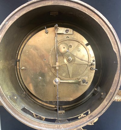 Marble and gild bronze portico clock circa 1780