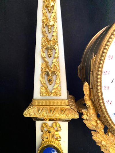 Marble and gild bronze portico clock circa 1780