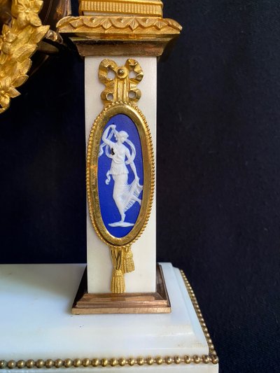 Marble and gild bronze portico clock circa 1780
