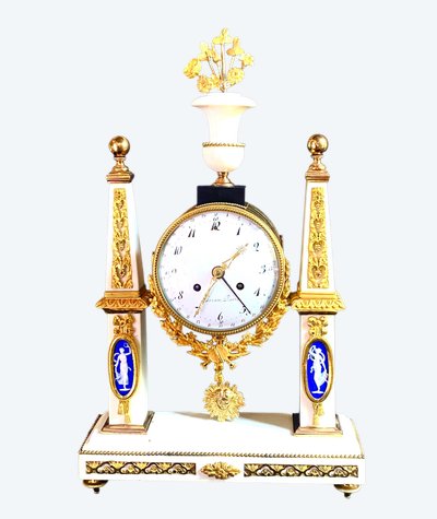 Marble and gild bronze portico clock circa 1780