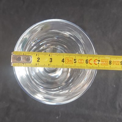 Set of crystal glasses, blue drop at the top of the leg.