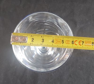 Set of crystal glasses, blue drop at the top of the leg.