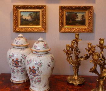 Deux Huiles Sur Toile Figurant Des Paysages D’époque Fin XIX ème Siècle Signée "caloiz" (?)