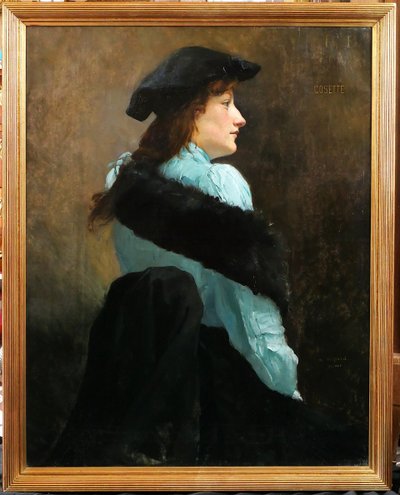 Alfred-Marie MISARD 1875-1914 Portrait de femme, tableau, 1903, impressionnisme Art Nouveau