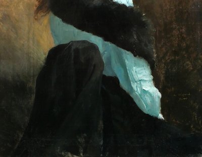 Alfred-Marie MISARD 1875-1914 Portrait de femme, tableau, 1903, impressionnisme Art Nouveau