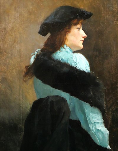 Alfred-Marie MISARD 1875-1914 Portrait de femme, tableau, 1903, impressionnisme Art Nouveau