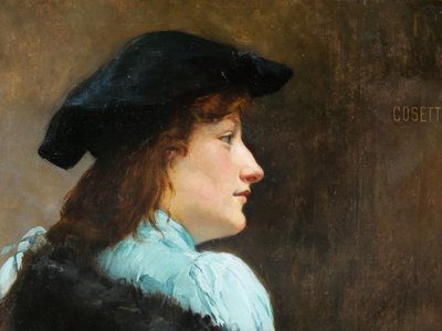 Alfred-Marie MISARD 1875-1914 Portrait de femme, tableau, 1903, impressionnisme Art Nouveau