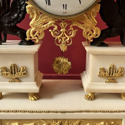 Rare Etruscan clock, late Louis XVI period