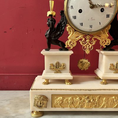 Rare Etruscan clock, late Louis XVI period