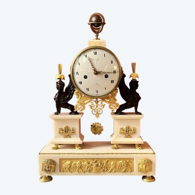 Rare Etruscan clock, late Louis XVI period