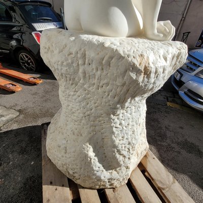 Grande bagnante su roccia, marmo bianco di grandi dimensioni (155 cm), fine XIX secolo