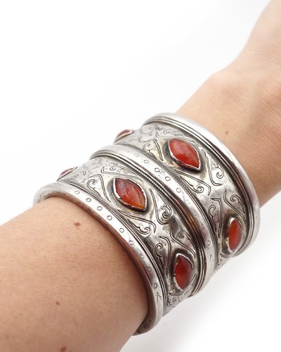 Bracciale turkmeno in argento sterling