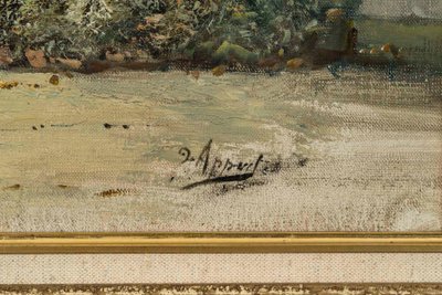 Coppia di dipinti, olio su tela fine XIX secolo