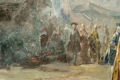 Coppia di dipinti, olio su tela fine XIX secolo