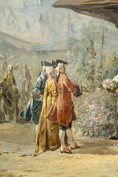 Coppia di dipinti, olio su tela fine XIX secolo