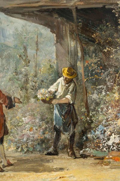 Coppia di dipinti, olio su tela fine XIX secolo