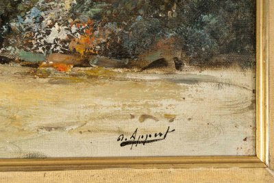 Coppia di dipinti, olio su tela fine XIX secolo