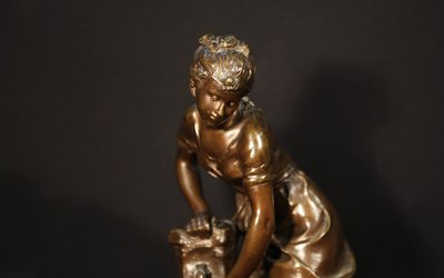 Scultura in bronzo firmata Louis Gossin