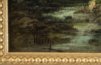 Coppia di dipinti di paesaggi, fine del XIX secolo