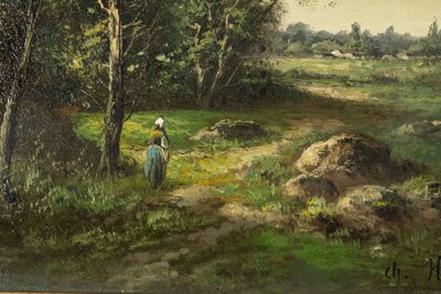 Coppia di dipinti di paesaggi, fine del XIX secolo