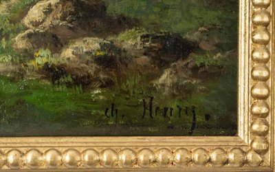Coppia di dipinti di paesaggi, fine del XIX secolo