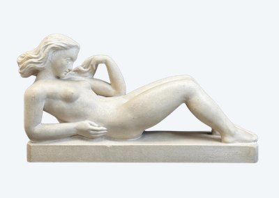 Visio Tessa - Scultura Art Deco, donna reclinata
