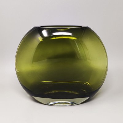 1960 Splendido vaso verde di Flavio Poli. Prodotto in Italia