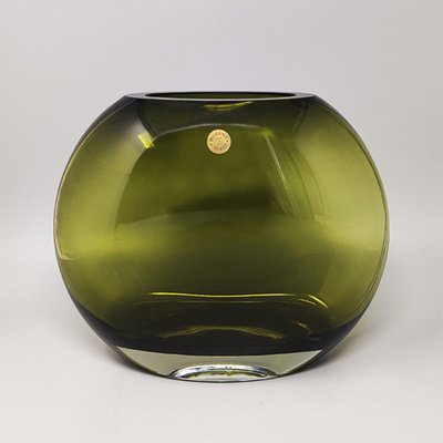 1960 Splendido vaso verde di Flavio Poli. Prodotto in Italia