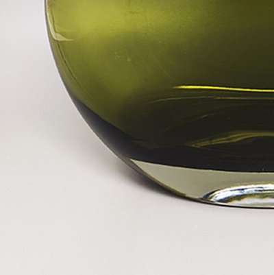 1960 Splendido vaso verde di Flavio Poli. Prodotto in Italia
