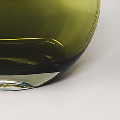 1960 Splendido vaso verde di Flavio Poli. Prodotto in Italia