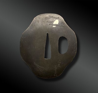 TSUBA Otafuku Mokko - Giappone - Periodo Edo (1603-1868)