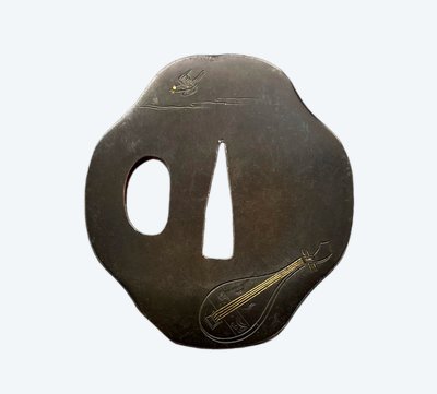 TSUBA Otafuku Mokko - Giappone - Periodo Edo (1603-1868)