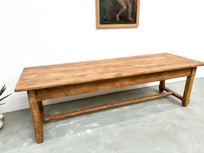 Large farm table in solid beech from the 50s