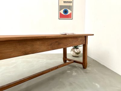 Large farm table in solid beech from the 50s