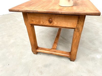 Large farm table in solid beech from the 50s